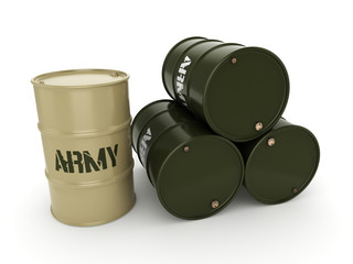 3D rendering army barrels
