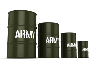 3D rendering army barrels