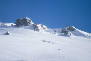 Mountain covered in snow