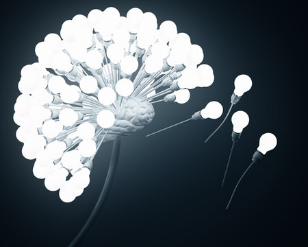 dandelion, brain, bulbs, ideas, inspiration