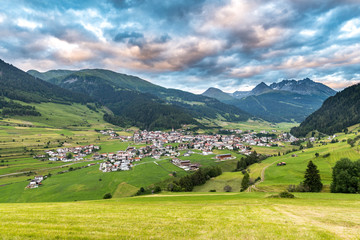 Aerial view on the city Alps