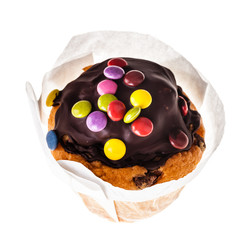 Chocolate smarties muffin
