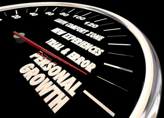 Personal Growth Leave Your Comfort Zone Speedometer 3d Illustrat