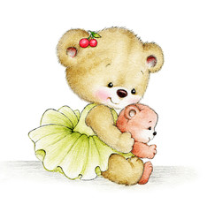 Cute Teddy bear with baby - 118295995