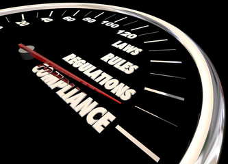 Compliance Rules Laws Regulations Speedometer 3d Animation