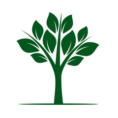 Fototapeta premium Shape of Green Tree. Vector Illustration.