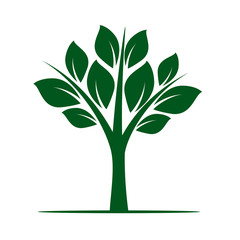 Shape of Green Tree. Vector Illustration.