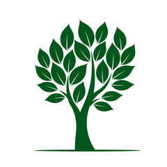 Shape of Green Tree. Vector Illustration.