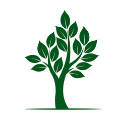 Shape of Green Tree. Vector Illustration.