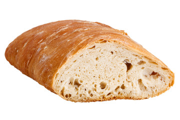 delicious fresh warm bread isolated on white