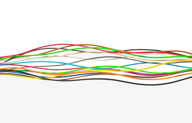 Multicolored electric wires.