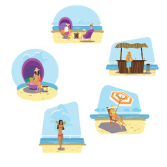 beach, vector illustration for web site and printing