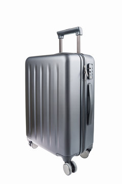 grey travel luggage isolated