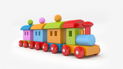 Naklejka premium Toy train, Colorfull toy train