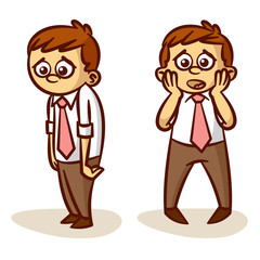 Sad Businessman Crisis Set