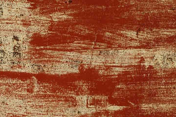 grunge metal texture with cracked red paint