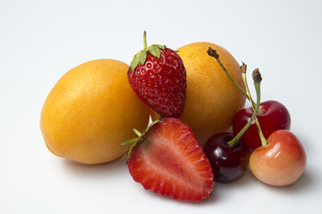 Fruits against white background