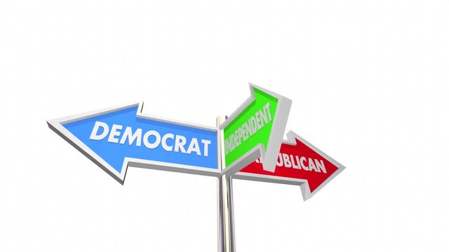Democrat Republican Independent Three Signs 3d Animation