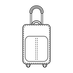 Suitcase isolated. Linear flat icon, object. Fashion accessory.