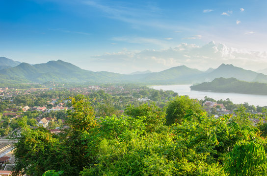 Viewpoint and landscape in luang prabang, Laos.