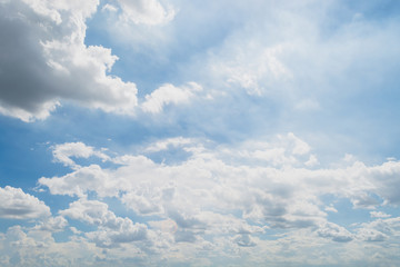 Sky and clouds white soft in the vast blue sky