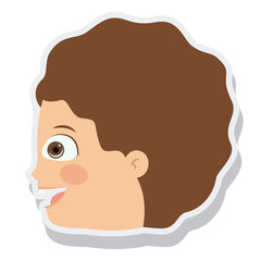 head little boy smiling isolated vector illustration design