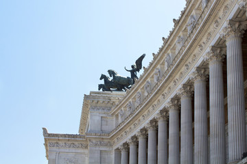 Side view of Altar of Fatherland at Piazza Venezia in Rome