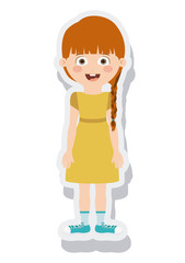 little girl avatar isolated vector illustration design