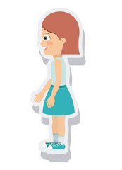 little girl avatar isolated vector illustration design