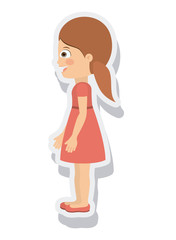 little girl avatar isolated vector illustration design