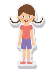 little girl avatar isolated vector illustration design