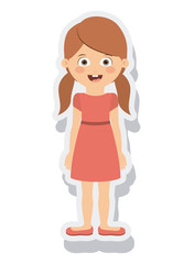 little girl avatar isolated vector illustration design