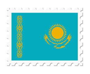 stamp flag kazakhstan