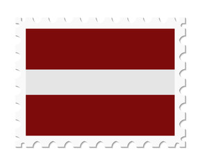 stamp flag latvia