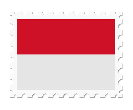stamp flag indonesia