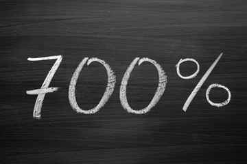 700-percent title written with a chalk on the blackboard