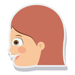 head little girl smiling isolated vector illustration design