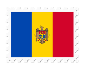 Obraz premium stamp flag moldova