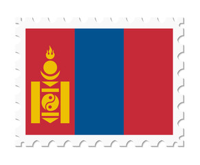 Naklejka premium stamp flag mongolia