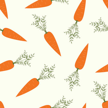 Бесшовный узор морковь на белом фоне