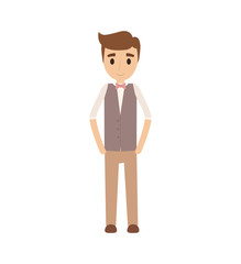 man male suit avatar person people icon. Isolated and flat illustration. 