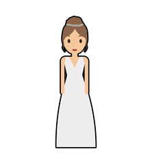 woman female girl dress avatar person people icon. Isolated and flat illustration. 