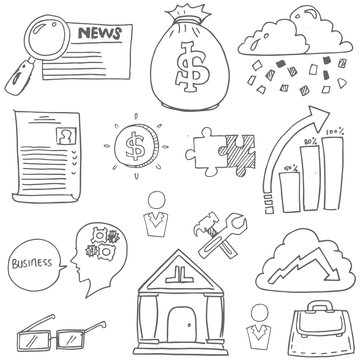 Doodle of business design stock collection