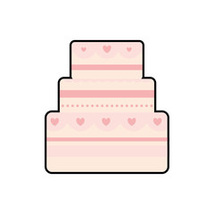 cake bakery heart married wedding icon. Isolated and flat illustration. 