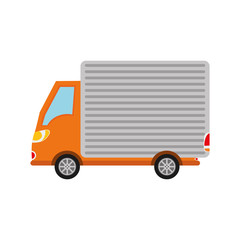 truck vehicle transportation icon. Isolated and flat illustration. 