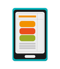 flat design modern cellphone with document on screen icon vector illustration