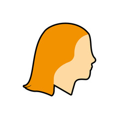 woman girl female avatar icon. Isolated and flat illustration