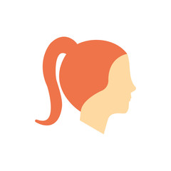 woman girl female avatar icon. Isolated and flat illustration
