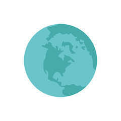 planet earth blue world icon. Isolated and flat illustration