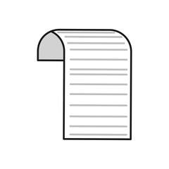 document piece paper white icon. Isolated and flat illustration